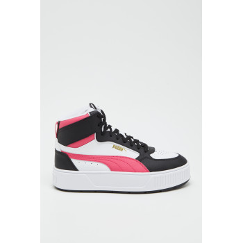 Sneakers montantes en cuir Karmen Rebelle Mid - Rose et blanc - 02 - 33720129