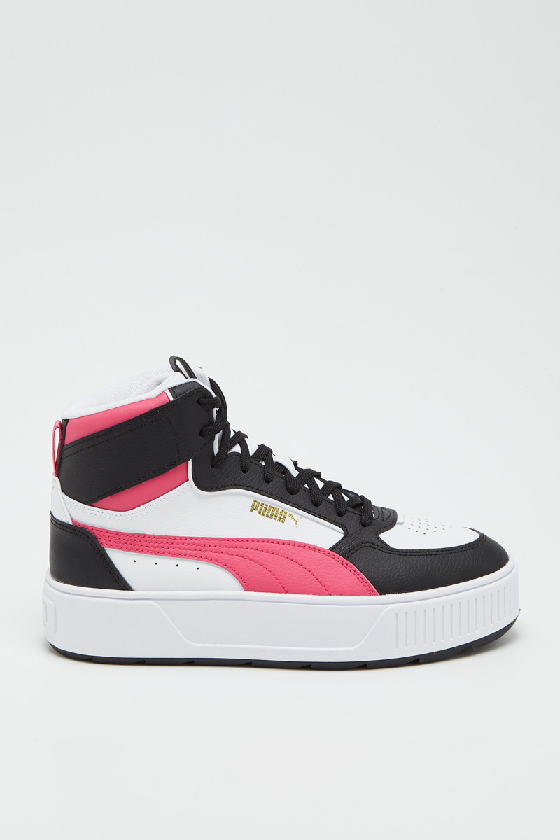 Sneakers montantes en cuir Karmen Rebelle Mid - Rose et blanc - 02 - 33720129