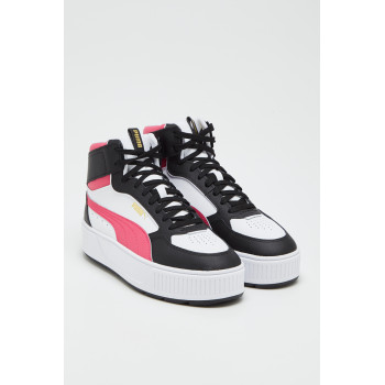 Sneakers montantes en cuir Karmen Rebelle Mid - Rose et blanc - 02 - 33720129