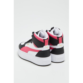 Sneakers montantes en cuir Karmen Rebelle Mid - Rose et blanc - 02 - 33720129