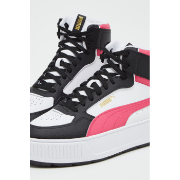 Sneakers montantes en cuir Karmen Rebelle Mid - Rose et blanc - 02 - 33720129