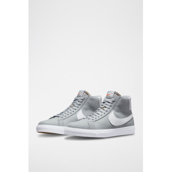 Nike SB Zoom Blazer Mid en cuir - Gris clair - 02 - 33587245