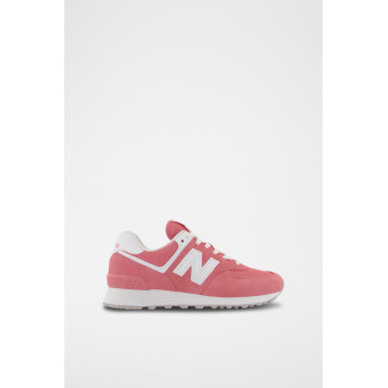 Sneakers en cuir nubuck 574 - Rose et blanc - 02 - 33571714