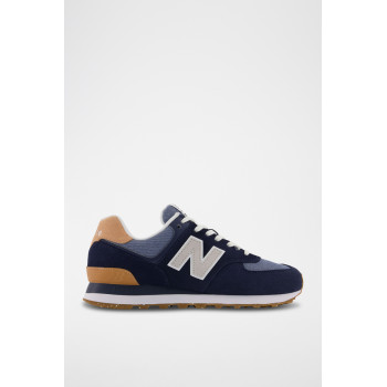 Sneakers en nubuck 574 - Bleu marine et rose - 02 - 33571733