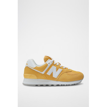 Sneakers en nubuck 574 - Jaune et blanc - 02 - 33571715