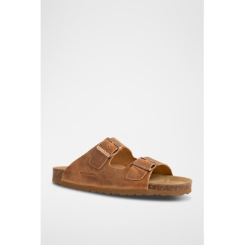 Mules en cuir - Camel - 02 - 33611724