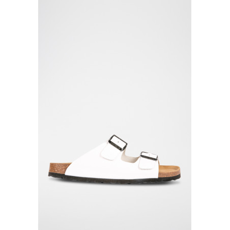 Mules en cuir - Blanc - 02 - 33724287