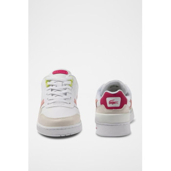 Baskets en cuir T-Clip 223 - Blanc et fuchsia - 02 - 33715212