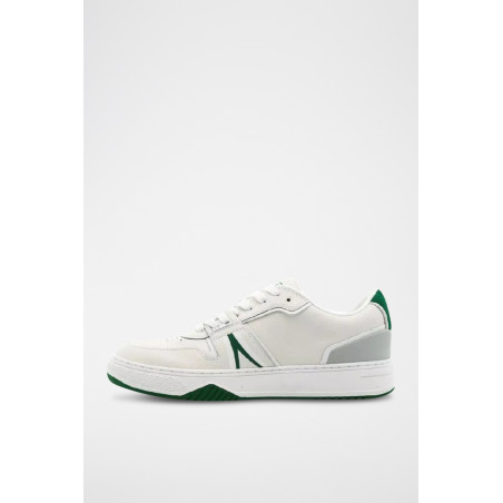 Baskets en cuir L001 - Blanc et vert - 02 - 33715289