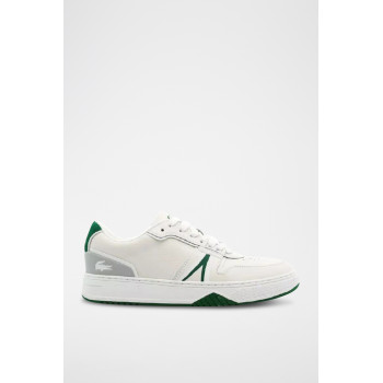 Baskets en cuir L001 - Blanc et vert - 02 - 33715289