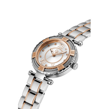 Montre à quartz en acier - Argenté et doré rose - 02 - 33753952