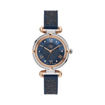 Montre à quartz en silicone ornée de cristaux Swarovski - Bleu marine et argenté - 02 - 33753987