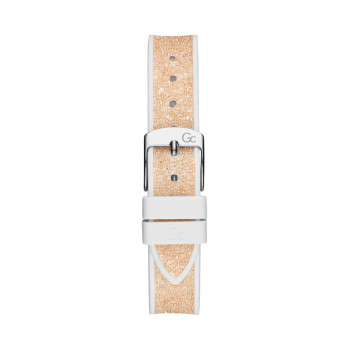 Montre à quartz en silicone - Blanc et doré rose - 02 - 33753989