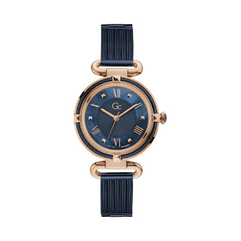 Montre à quartz en acier - 
Bleu marine et doré rose - 02 - 33753990