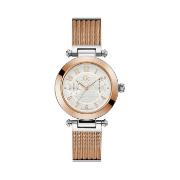 Montre à quartz en acier - Argenté et doré rose - 02 - 33754000