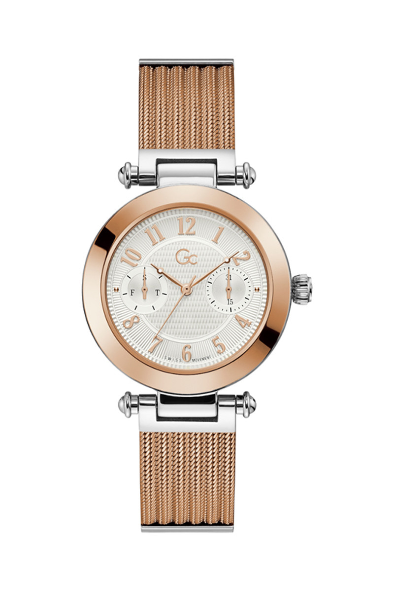 Montre à quartz en acier - Argenté et doré rose - 02 - 33754000