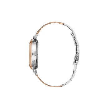 Montre à quartz en acier - Argenté et doré rose - 02 - 33754000