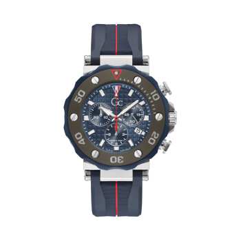 Montre à quartz en silicone - Chronographe - Bleu marine et rouge - 02 - 33754006