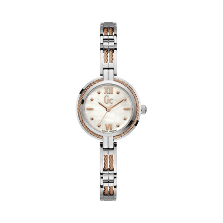 Montre à quartz en acier - Argenté et doré rose - 02 - 33754010