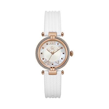 Montre à quartz en silicone - Blanc et doré rose - 02 - 33754026