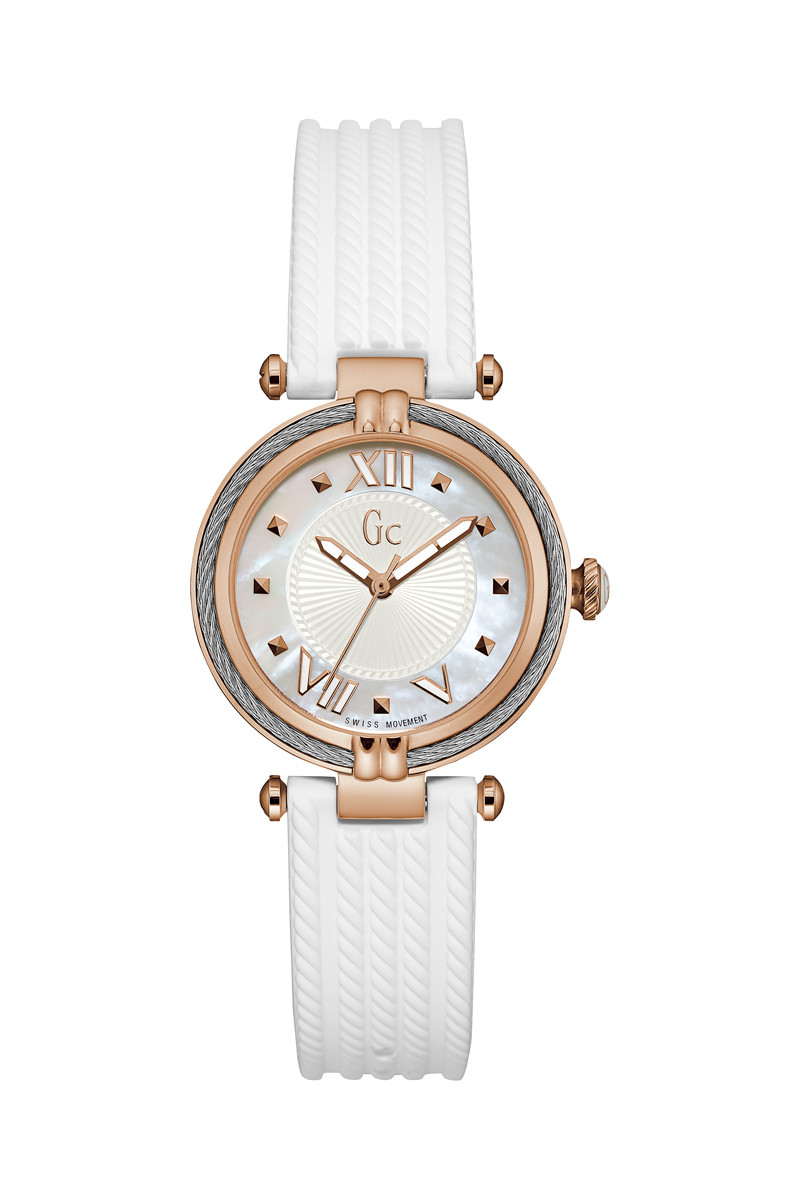 Montre à quartz en silicone - Blanc et doré rose - 02 - 33754026