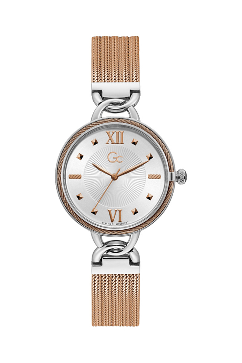 Montre à quartz en acier - Doré rose et argenté - 02 - 33754029