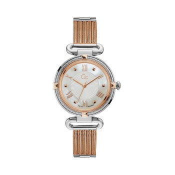 Montre à quartz en acier - Argenté et doré rose - 02 - 33753948