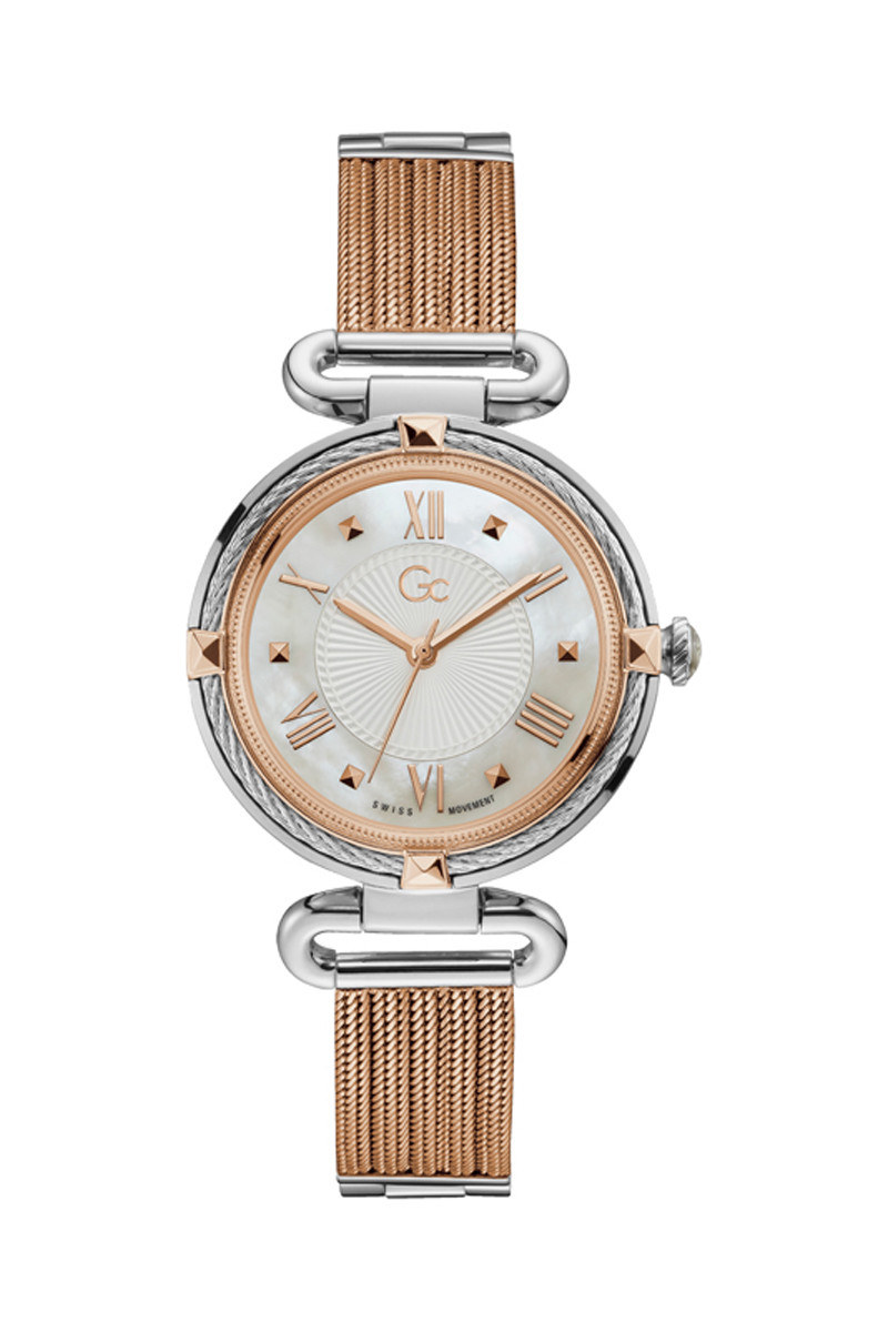 Montre à quartz en acier - Argenté et doré rose - 02 - 33753948