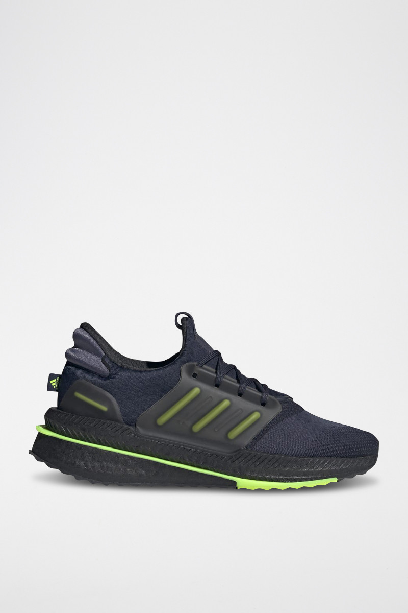 Chaussures de running en nubuck X_Plrboost - Bleu marine et vert fluo - 02 - 33646802