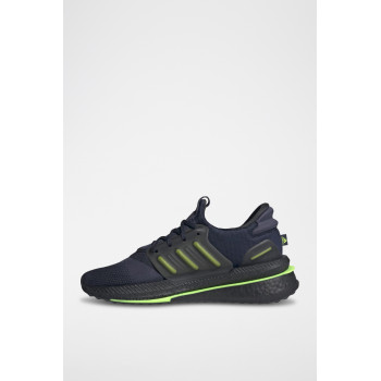 Chaussures de running en nubuck X_Plrboost - Bleu marine et vert fluo - 02 - 33646802