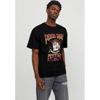 Jack & Jones T-shirt imprimé JORPSYCH ROCK TEE UNISEX - 01 - JA22100BK|Q11