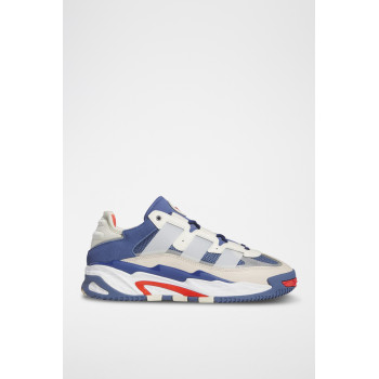 Chaussures de basketball en cuir Niteball - Bleu foncé et blanc - 02 - 33646914