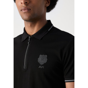 Antony Morato Polo SLIM FIT WITH RUBBER INJECTION LOGO PRINT - 01 - A1822P01Z|Q11