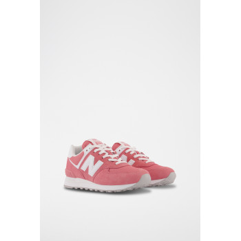 Sneakers en cuir nubuck 574 - Rose et blanc - 02 - 33767256