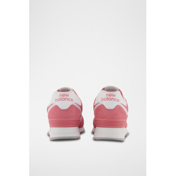 Sneakers en cuir nubuck 574 - Rose et blanc - 02 - 33767256