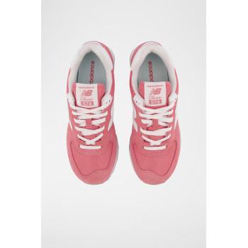 Sneakers en cuir nubuck 574 - Rose et blanc - 02 - 33767256