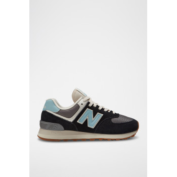 Sneakers en nubuck 574 - Noir et bleu - 02 - 33767272