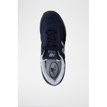 Sneakers en cuir nubuck 515 - Bleu marine et blanc - 02 - 33767101