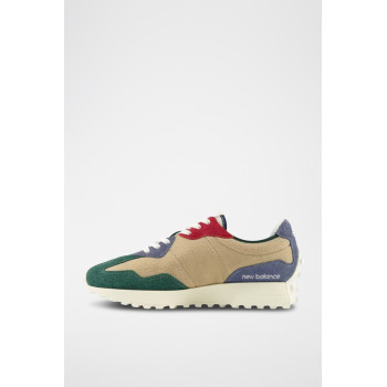 Sneakers en nubuck 327 - Beige et vert - 02 - 33767147