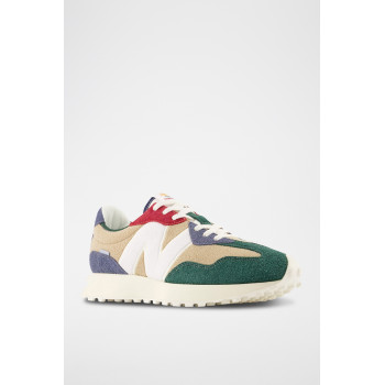 Sneakers en nubuck 327 - Beige et vert - 02 - 33767147