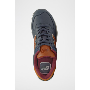 Sneakers en cuir 574 - Bleu marine et marron - 02 - 33767187