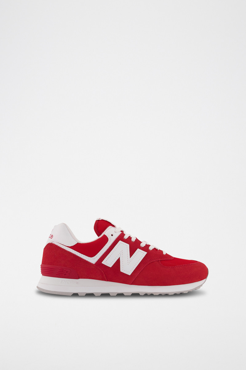 Sneakers en cuir 574 - Rouge et blanc - 02 - 33767264