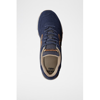 Sneakers en cuir nubuck 574 - Bleu marine et marron - 02 - 33767287