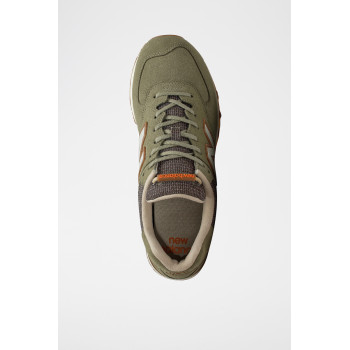 Sneakers en cuir nubuck 574 - Kaki et marron - 02 - 33767296