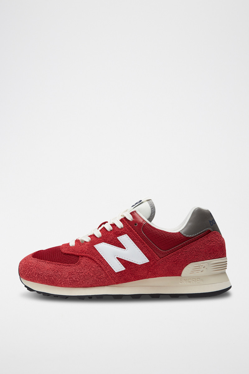 Sneakers en nubuck 574 - Rouge - 02 - 33767140