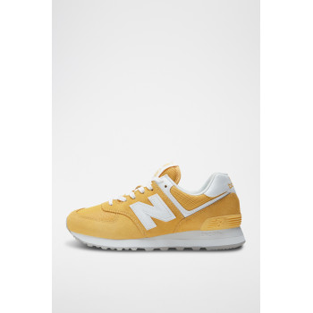 Sneakers en nubuck 574 - Jaune et blanc - 02 - 33767257