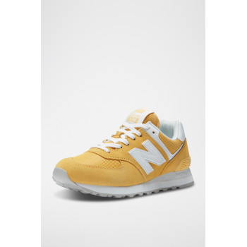 Sneakers en nubuck 574 - Jaune et blanc - 02 - 33767257