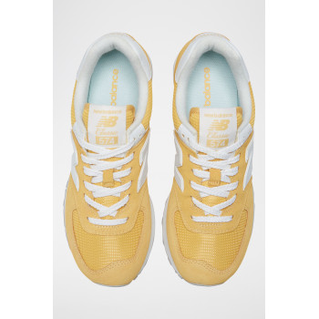 Sneakers en nubuck 574 - Jaune et blanc - 02 - 33767257