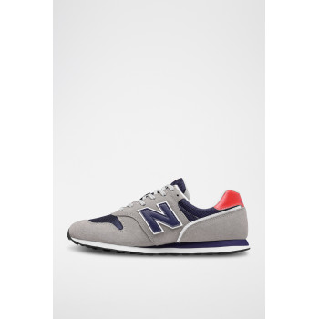 Sneakers en nubuck 373 - Gris et bleu foncé - 02 - 33767267