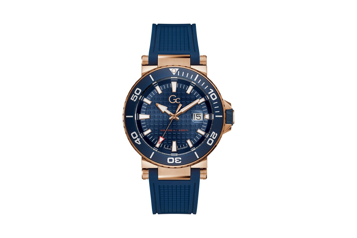 Montre à quartz en silicone - Bleu marine et doré rose - 02 - 33891572